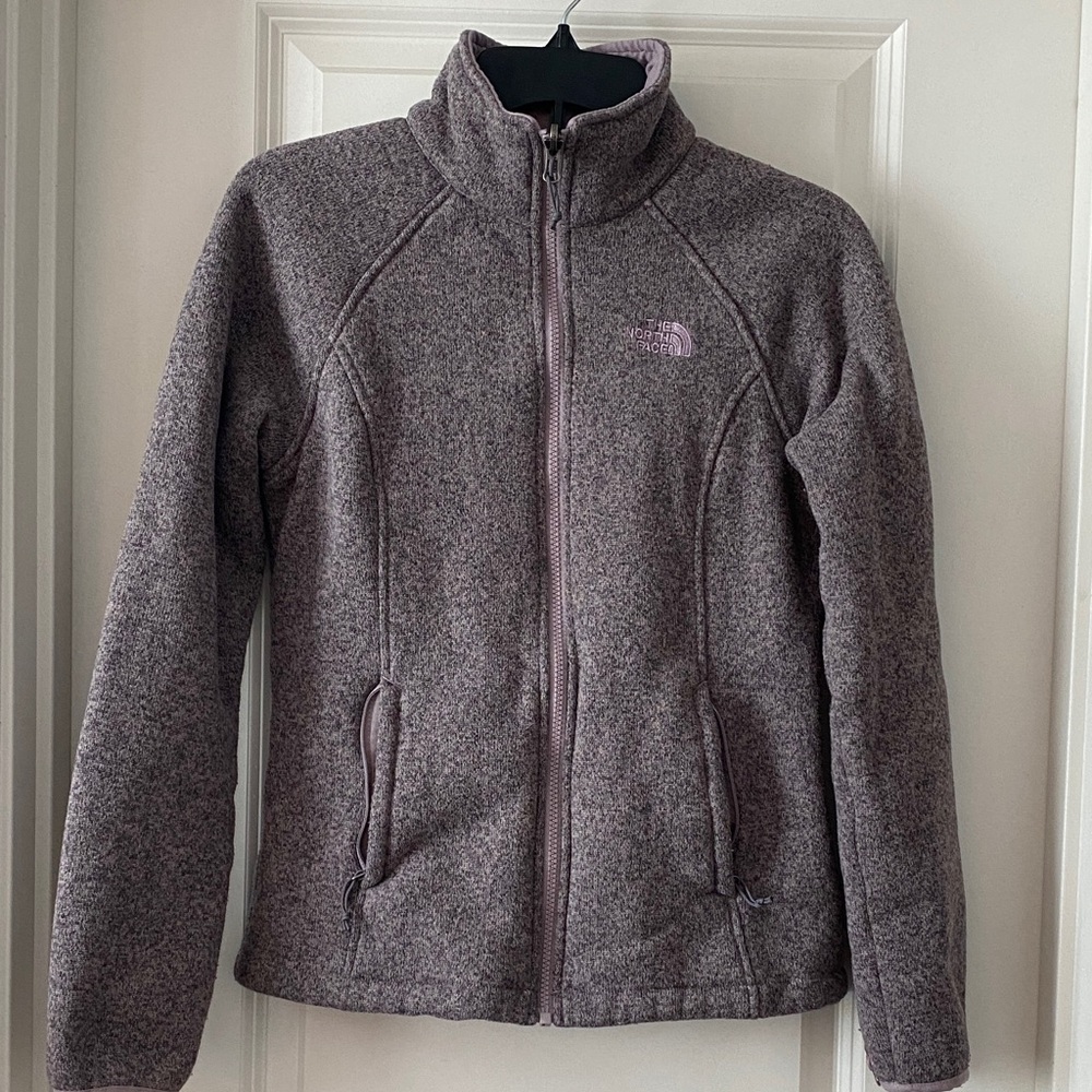 The North Face Women's Heathered Mauve Zip-Up Fleece Jacket